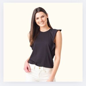 Black “Frame” Summer Tee — Size M